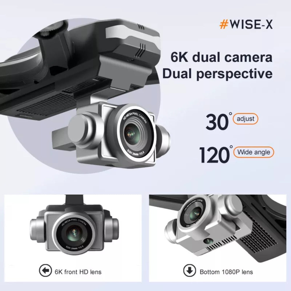 6K HD Dual Camera Wifi FPV Portable RC Quadcopter Drone