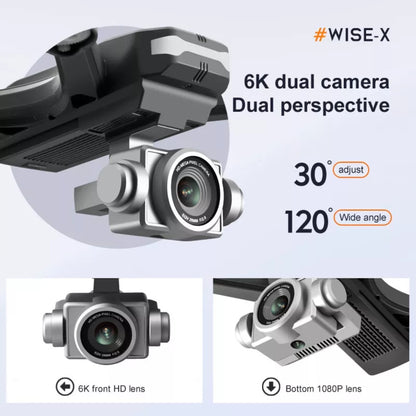 6K HD Dual Camera Wifi FPV Portable RC Quadcopter Drone