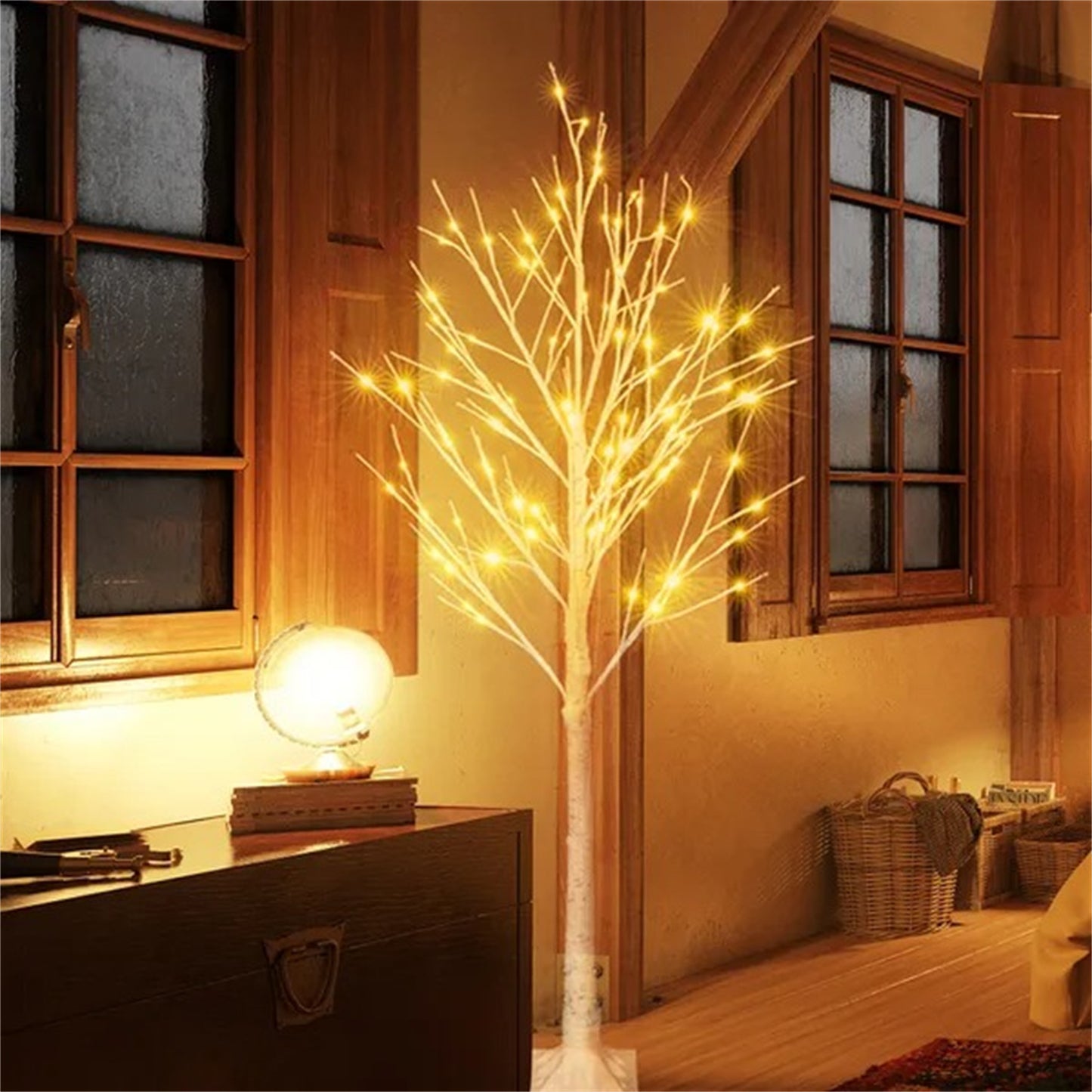 6 Feet 96 LED Lighted Birch Tree
