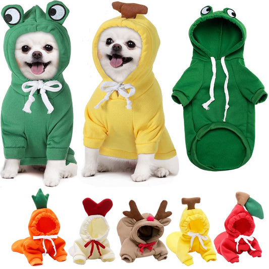 Dog Clothes For Small Dogs Hoodies Winter Warm Fleece Pet Clothing Costumes