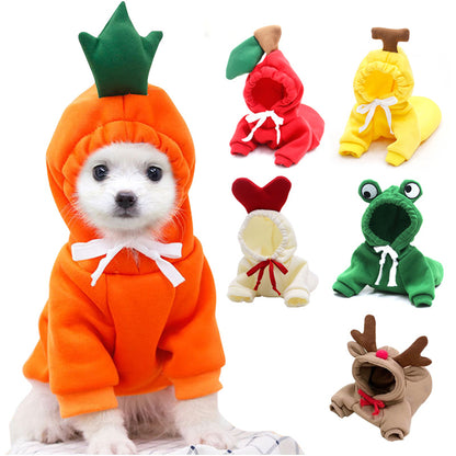 Dog Clothes For Small Dogs Hoodies Winter Warm Fleece Pet Clothing Costumes