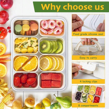 Divided Snack Box With Lid Clear Food Storage Container