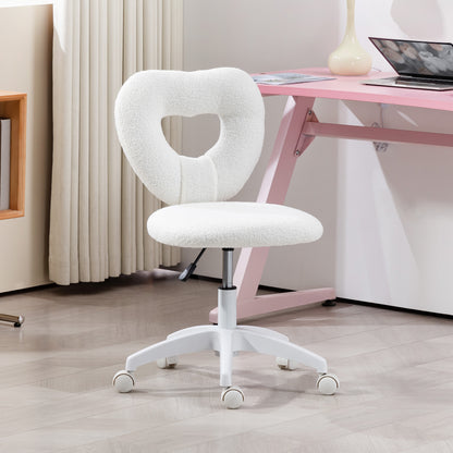 Armless Heart-Shaped Computer Desk Chair