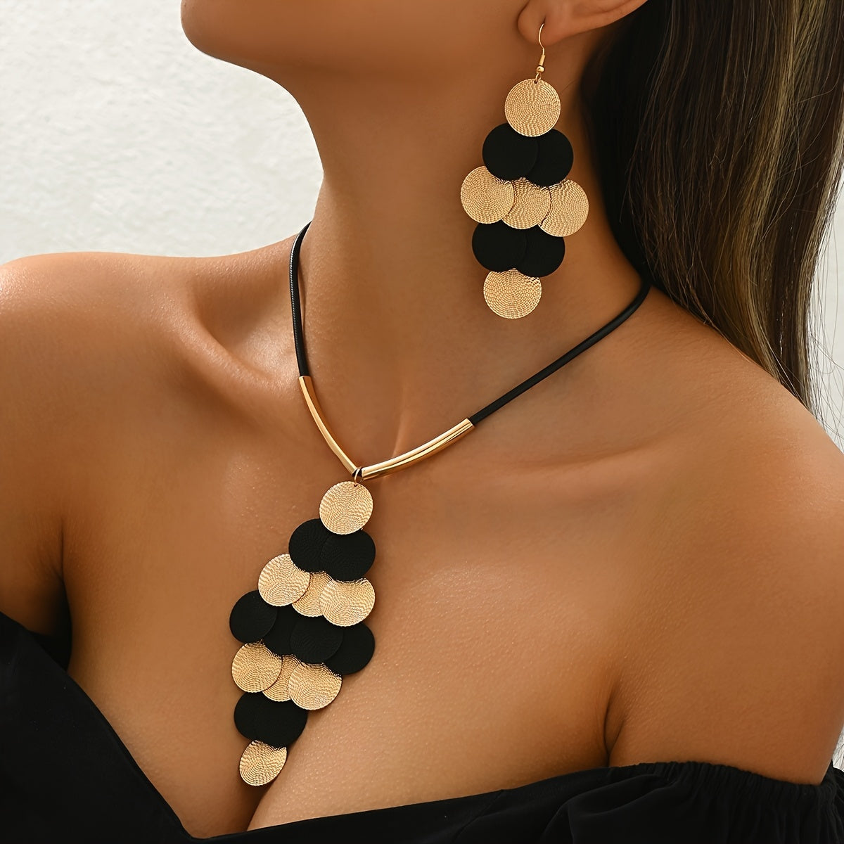 14K Black & Gold Jewelry Set