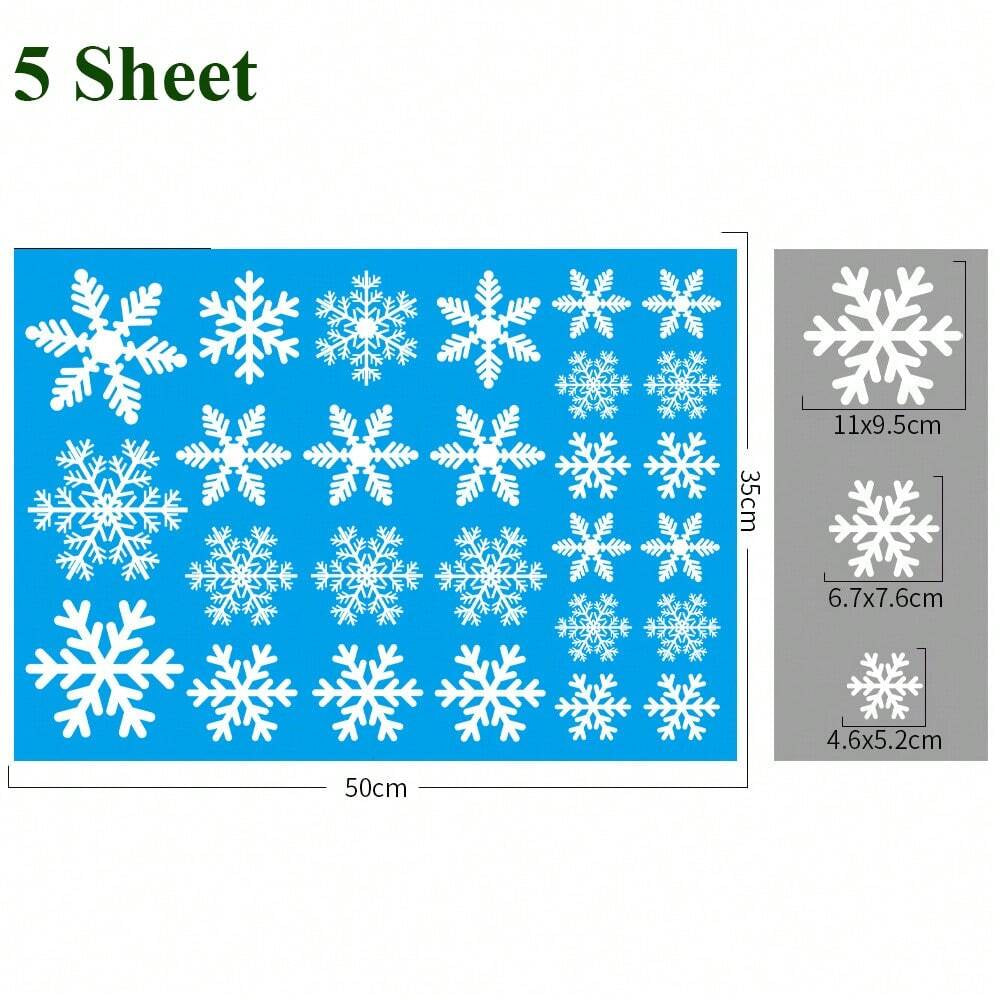 135Pcs Christmas Window Clings Snowflakes Decals
