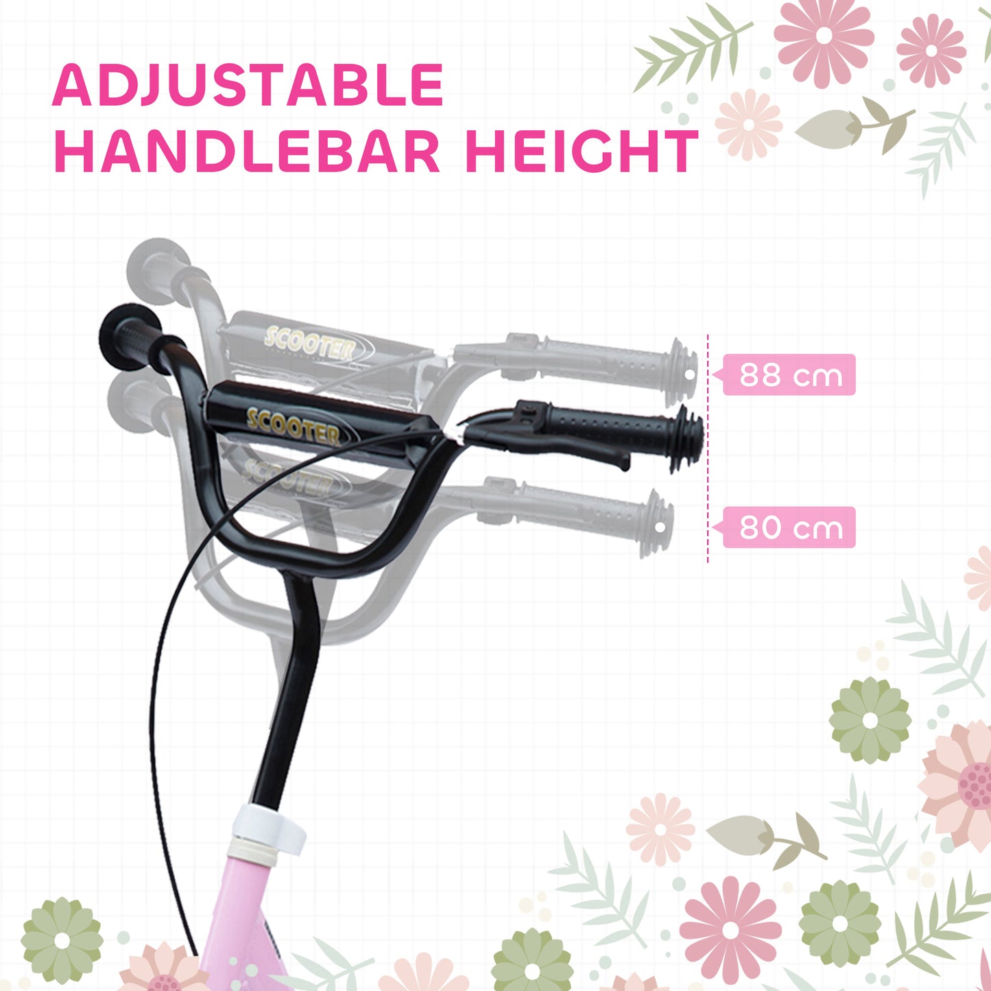 Kick Scooter for Kids with Adjustable Handlebar (Age 5-12)