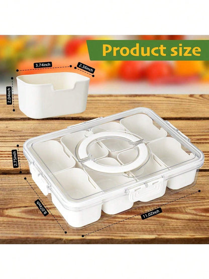 Divided Snack Box With Lid Clear Food Storage Container