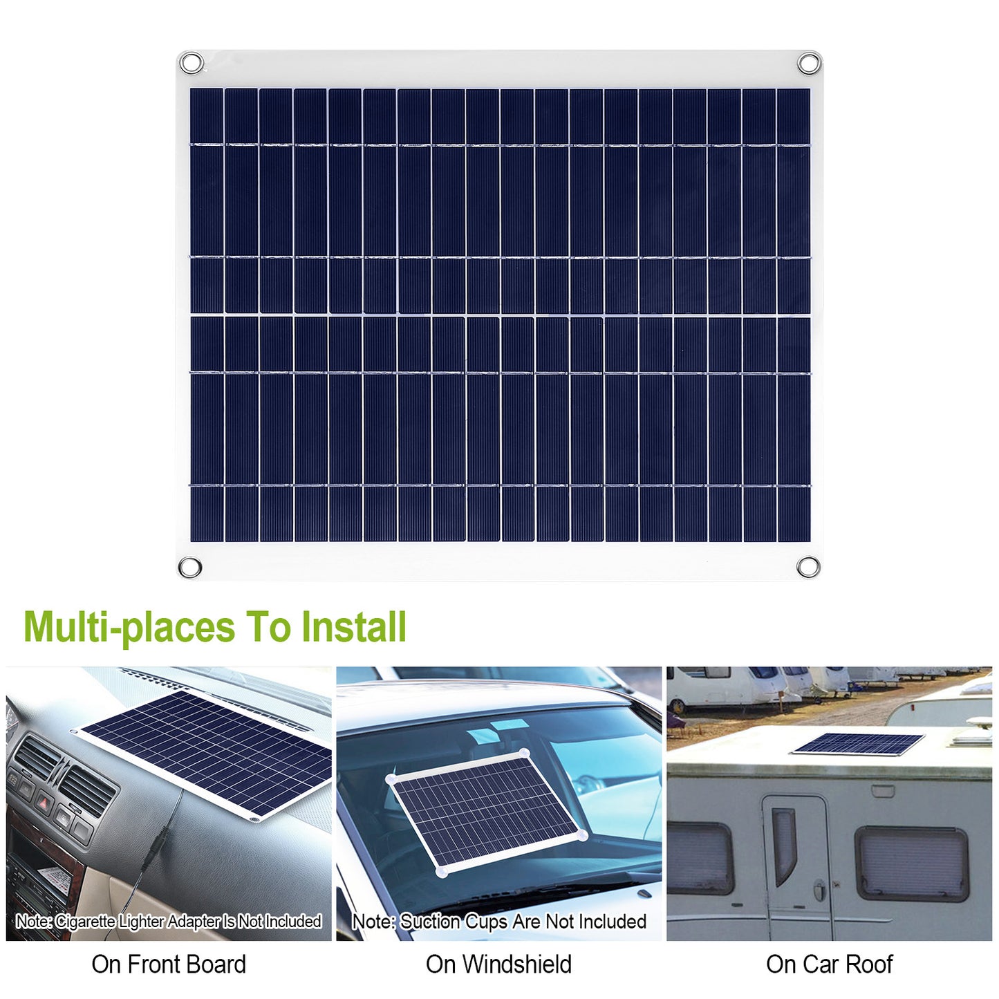 1Pc Outdoor Solar Panel 12V 25W Car Battery Charger IP68 Waterproof With 3.0A Dual USB Charging Clip Line For RV Car Boat