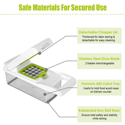 12 In 1 Vegetable Chopper With Container Food Slicer Dicer Grater Peeler