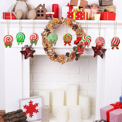 24 Pieces Peppermint Christmas Tree Ornaments