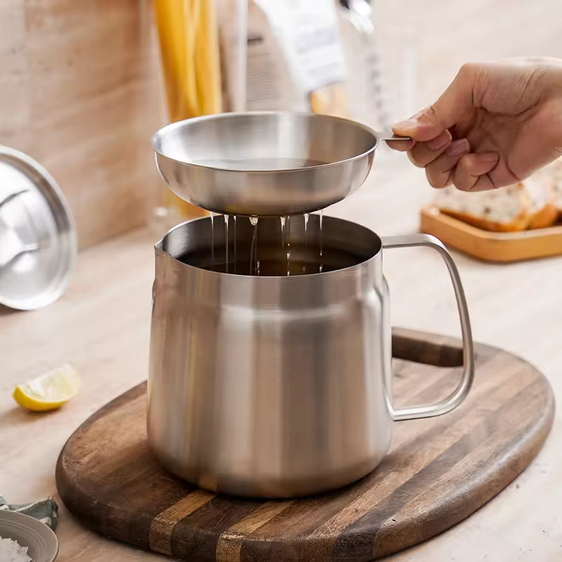 2L Stainless Steel Oil Filter Pot (Mesh Filter Included)