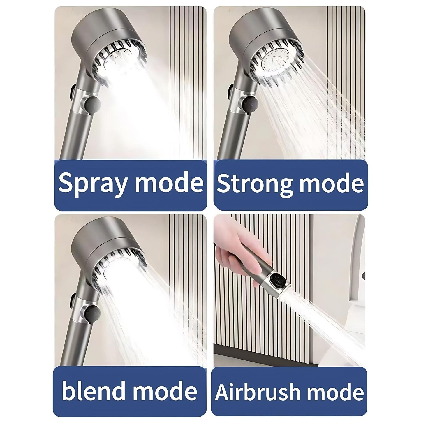 Shower Head Kit With Massage Head, Multiple Filters And Multiple Watering Modes