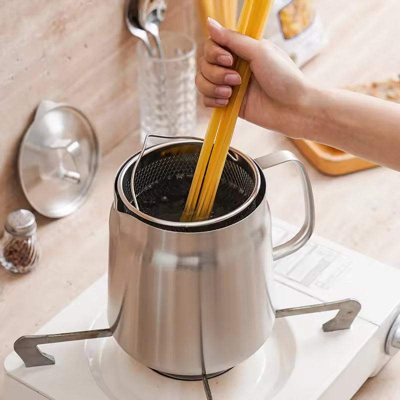 2L Stainless Steel Oil Filter Pot (Mesh Filter Included)