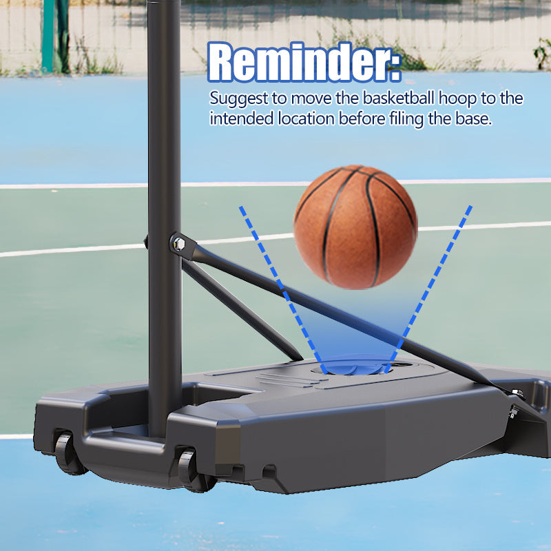 TotheCORE Basketball Stand 5.25-8.53 Ft Adjustable Portable Basketball Hoop & Goal With PC Backplate, Large Base And Wheels