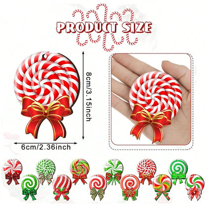 24 Pieces Peppermint Christmas Tree Ornaments