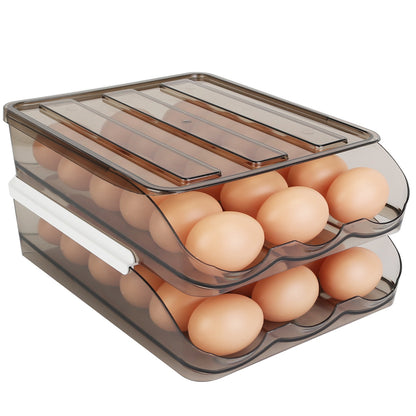 Automatic Rolling Egg Box Organizer Tray