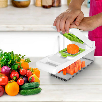 12 In 1 Vegetable Chopper With Container Food Slicer Dicer Grater Peeler